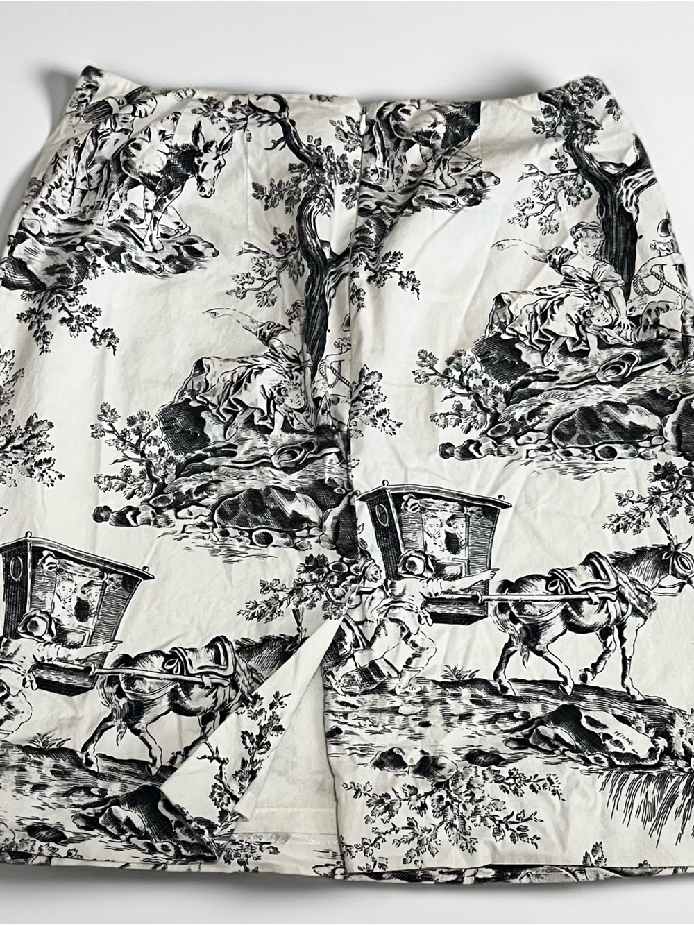 Talbots Black & White Toile Mini Skirt - Picture 2 of 4